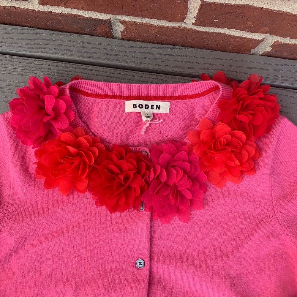 Boden Flower Embellished Crop Cardigan - Picture 3 of 11